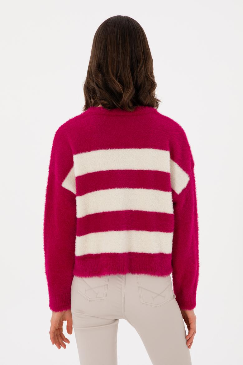 Kadın Fuşya Bisiklet Yaka Kazak - 50294259001