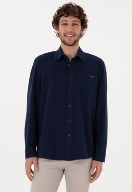 Erkek Koyu Mavi Jean Gömlek - 50304363004