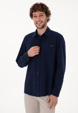 Erkek Koyu Mavi Jean Gömlek - 50304363004