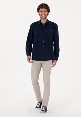 Erkek Koyu Mavi Jean Gömlek - 50304363004