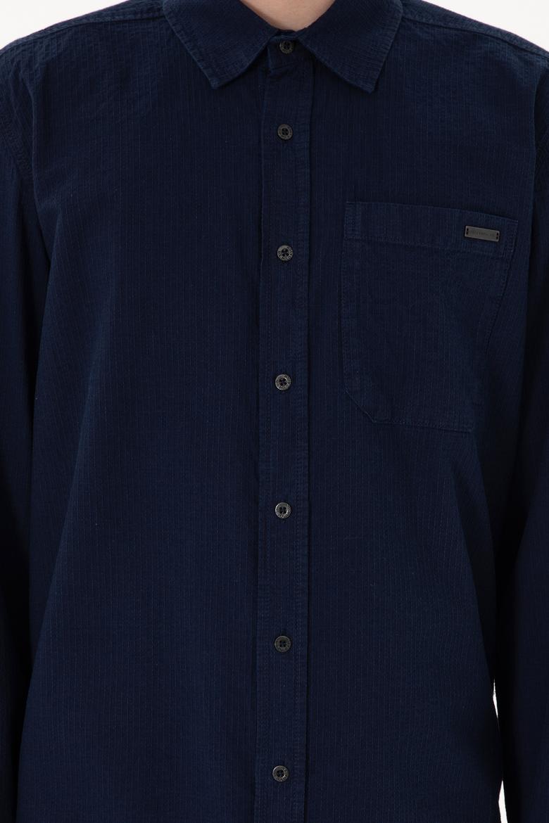 Erkek Koyu Mavi Jean Gömlek - 50304363004