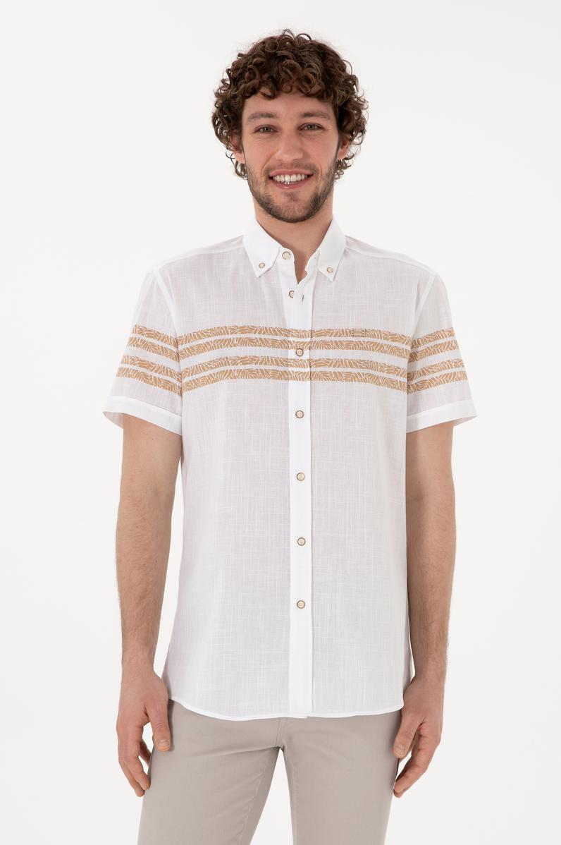 Erkek Camel Kısa Kollu Gömlek