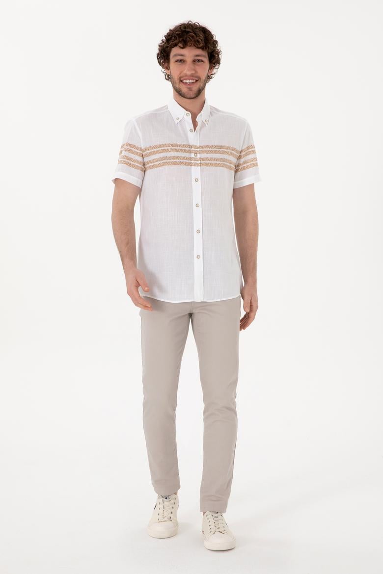 Erkek Camel Kısa Kollu Gömlek - 50305921003