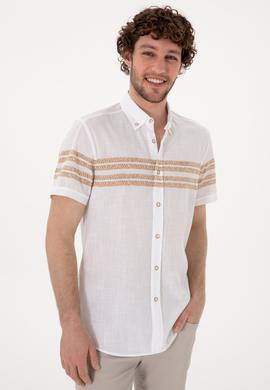 Erkek Camel Kısa Kollu Gömlek - 50305921003