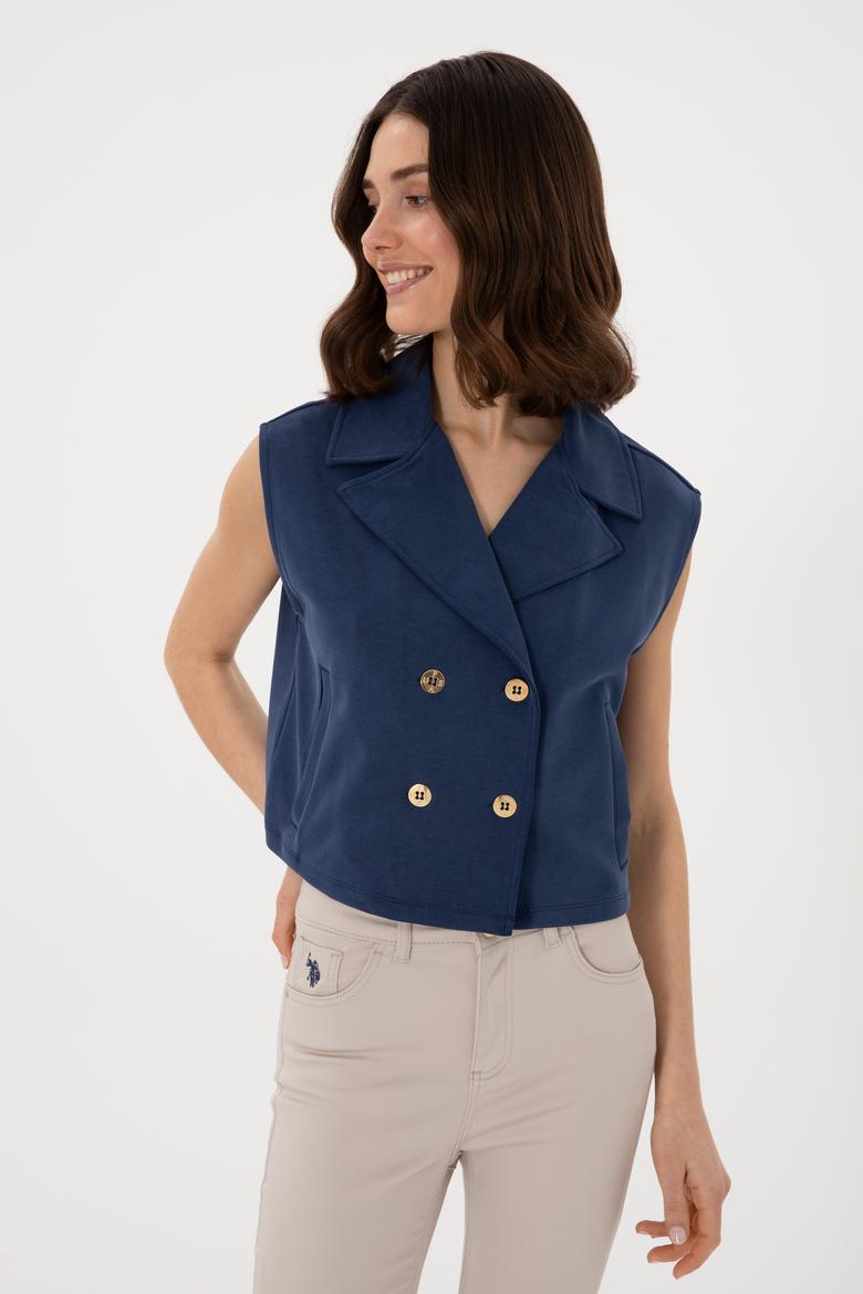 Kadın Lacivert Örme Yelek - 50300764012