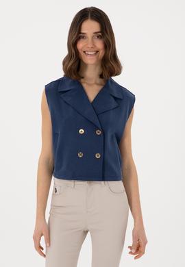 Kadın Lacivert Örme Yelek - 50300764012