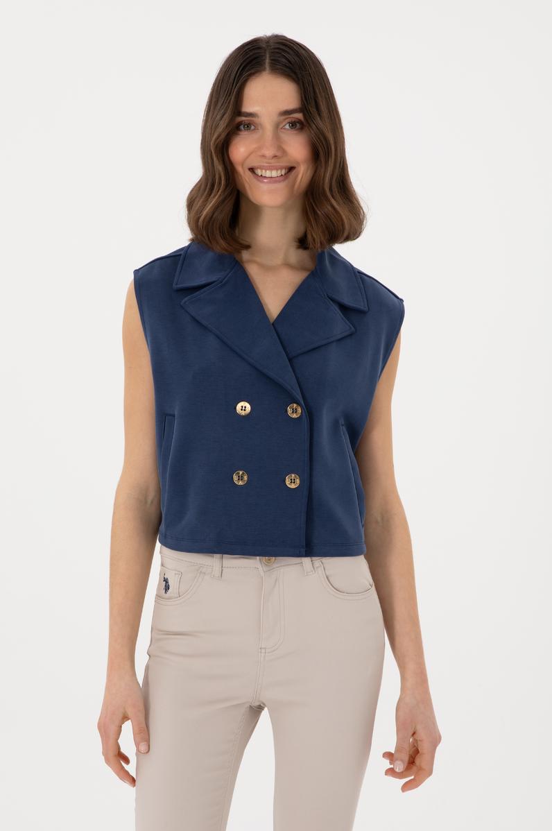 Kadın Lacivert Örme Yelek