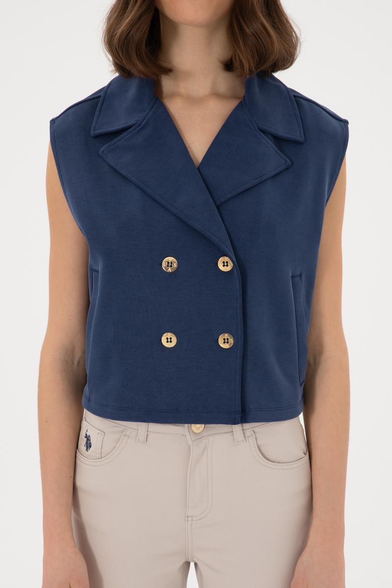 Kadın Lacivert Örme Yelek - 50300764012