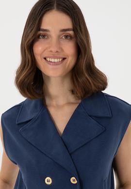 Kadın Lacivert Örme Yelek - 50300764012