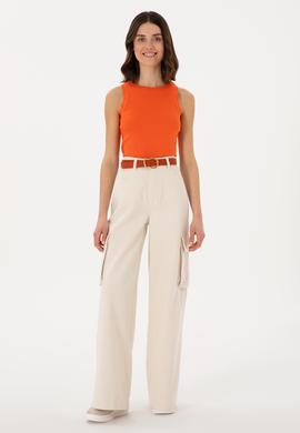 Kadın Ekru Kargofit Jean Pantolon - 50304313007