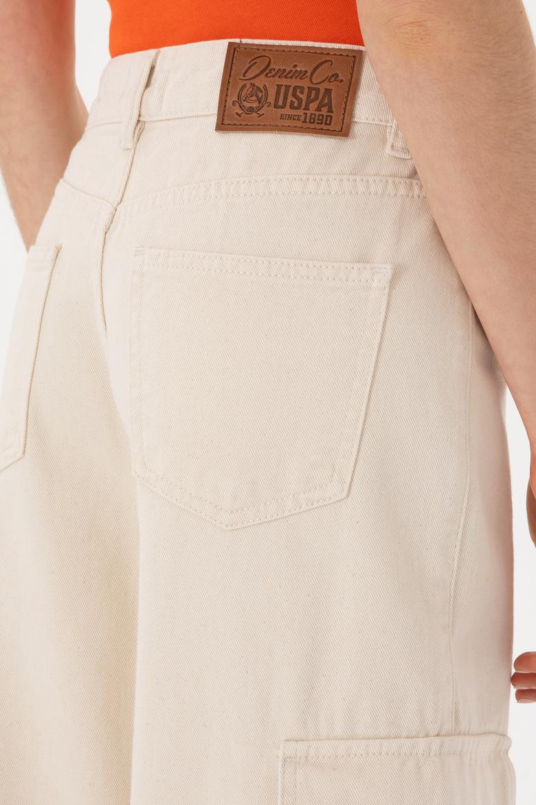 Kadın Ekru Kargofit Jean Pantolon - 50304313007