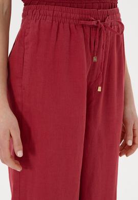 Kadın Vişne Loose Relax Fit Kanvas Pantolon - 50306844005