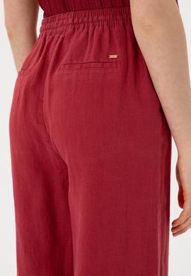 Kadın Vişne Loose Relax Fit Kanvas Pantolon - 50306844005