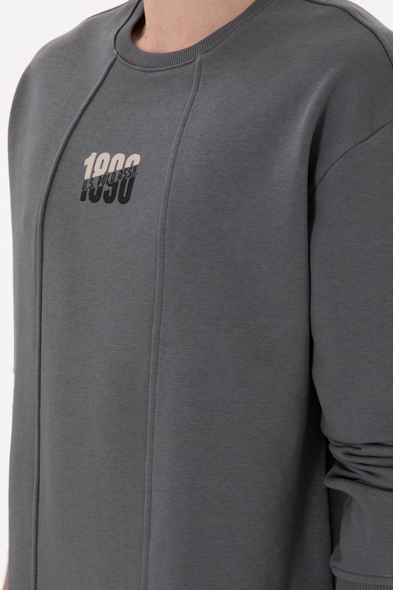 Erkek Bisiklet Yaka Antrasit Comfort Fit Sweatshirt - 50293430007