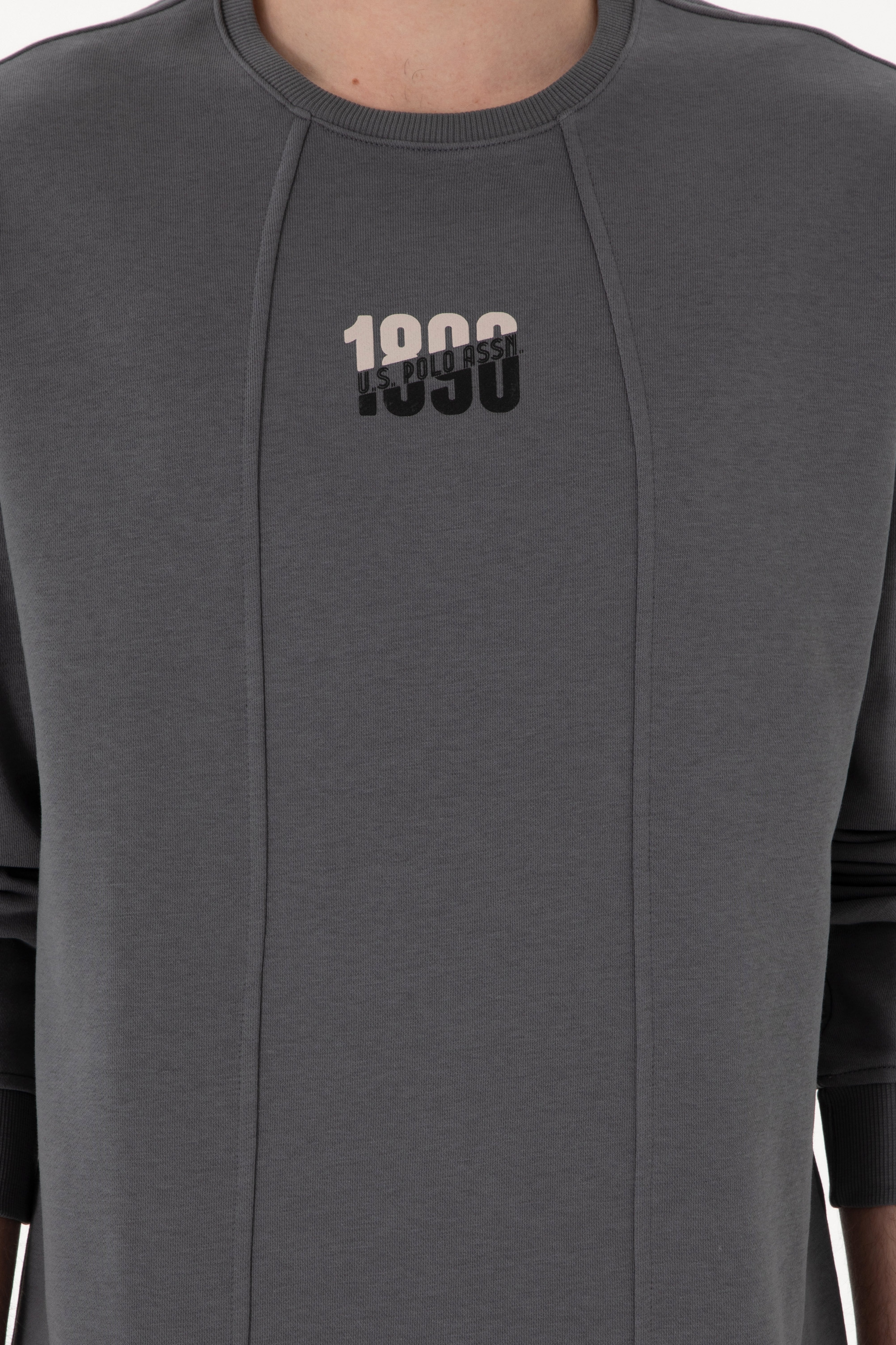 Erkek Bisiklet Yaka Antrasit Comfort Fit Sweatshirt - Image 6