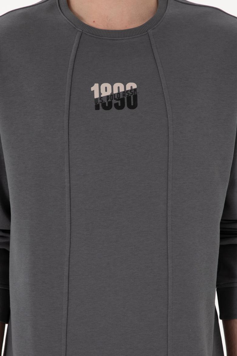 Erkek Bisiklet Yaka Antrasit Comfort Fit Sweatshirt - 50293430007