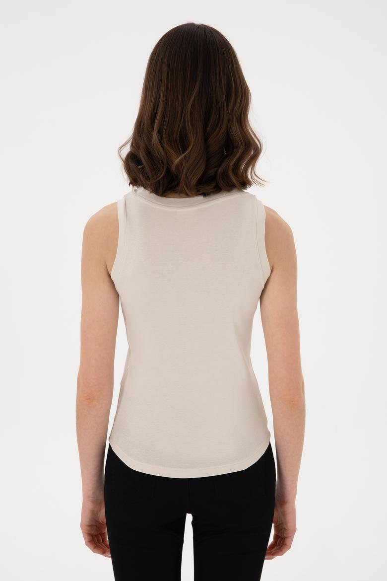 Kadın Taş Kolsuz Bisiklet Yaka Basic Tişört - 50300904052