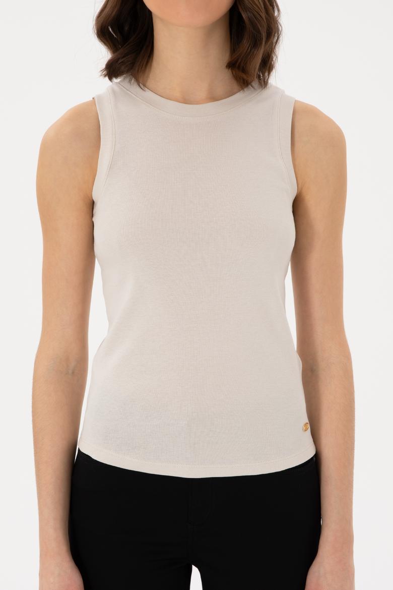 Kadın Taş Kolsuz Bisiklet Yaka Basic Tişört - 50300904052