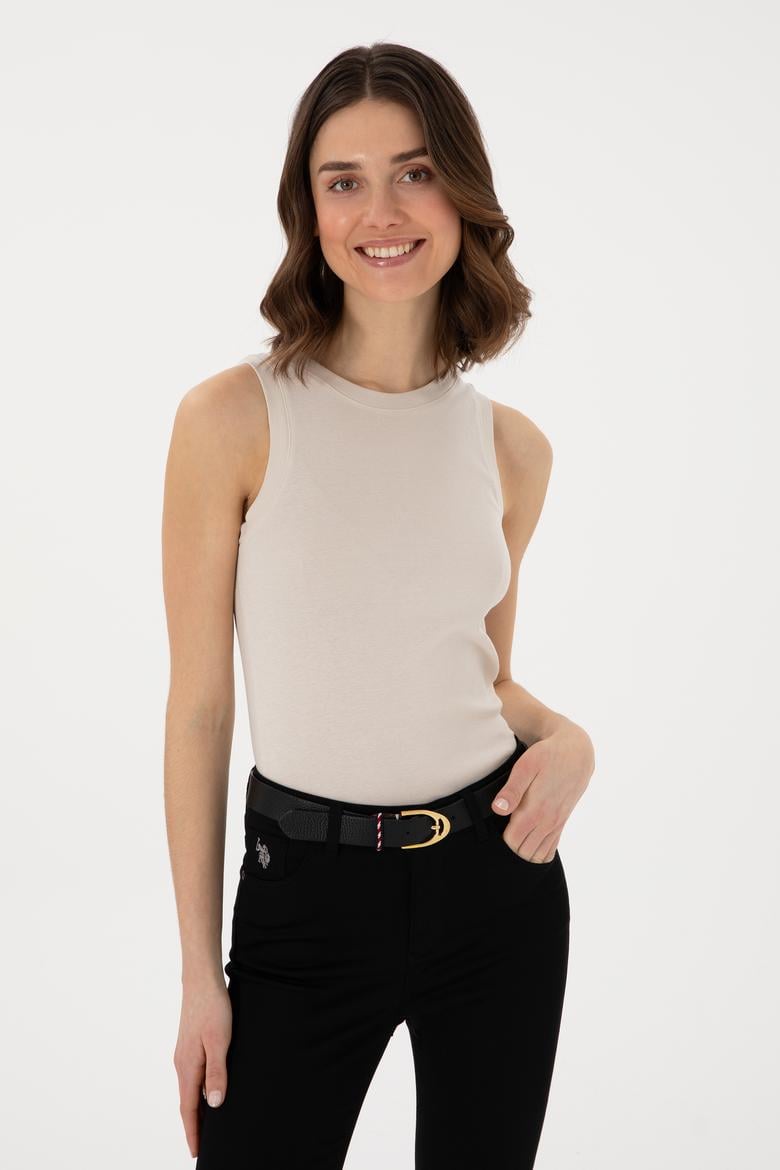 Kadın Taş Kolsuz Bisiklet Yaka Basic Tişört - 50300904052