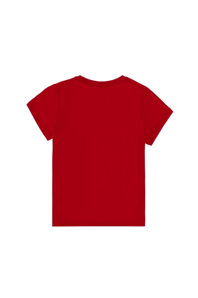 Erkek Çocuk Kırmızı Basic Bisiklet Yaka Tişört