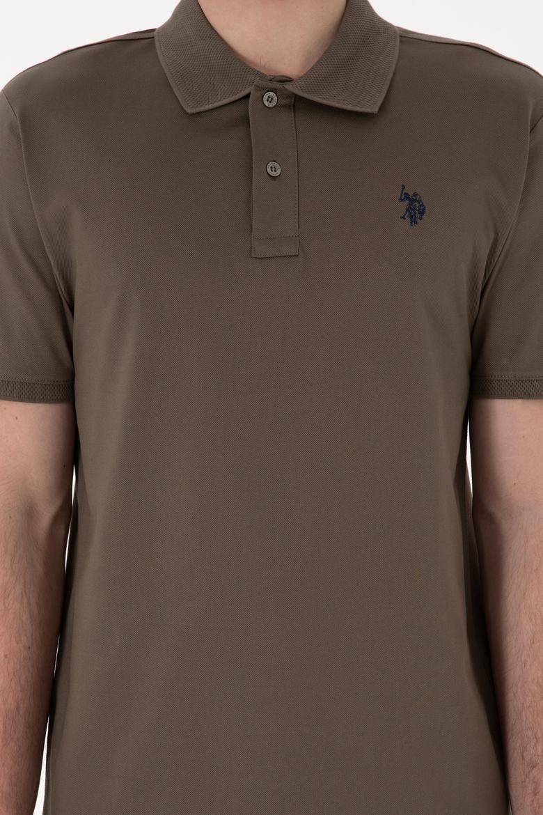 Erkek Regular Fit Polo Yaka Vizon Basic Tişört - 50298016078