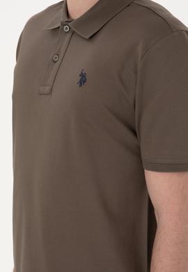 Erkek Regular Fit Polo Yaka Vizon Basic Tişört - 50298016078