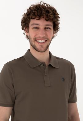 Erkek Regular Fit Polo Yaka Vizon Basic Tişört - 50298016078