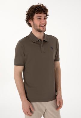 Erkek Regular Fit Polo Yaka Vizon Basic Tişört - 50298016078