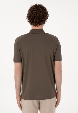 Erkek Regular Fit Polo Yaka Vizon Basic Tişört - 50298016078