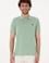 Erkek Slim Fit Polo Yaka Su Yeşili Basic Tişört