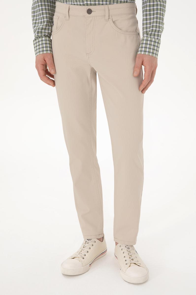 Erkek Taş Slim Fit Kanvas Pantolon