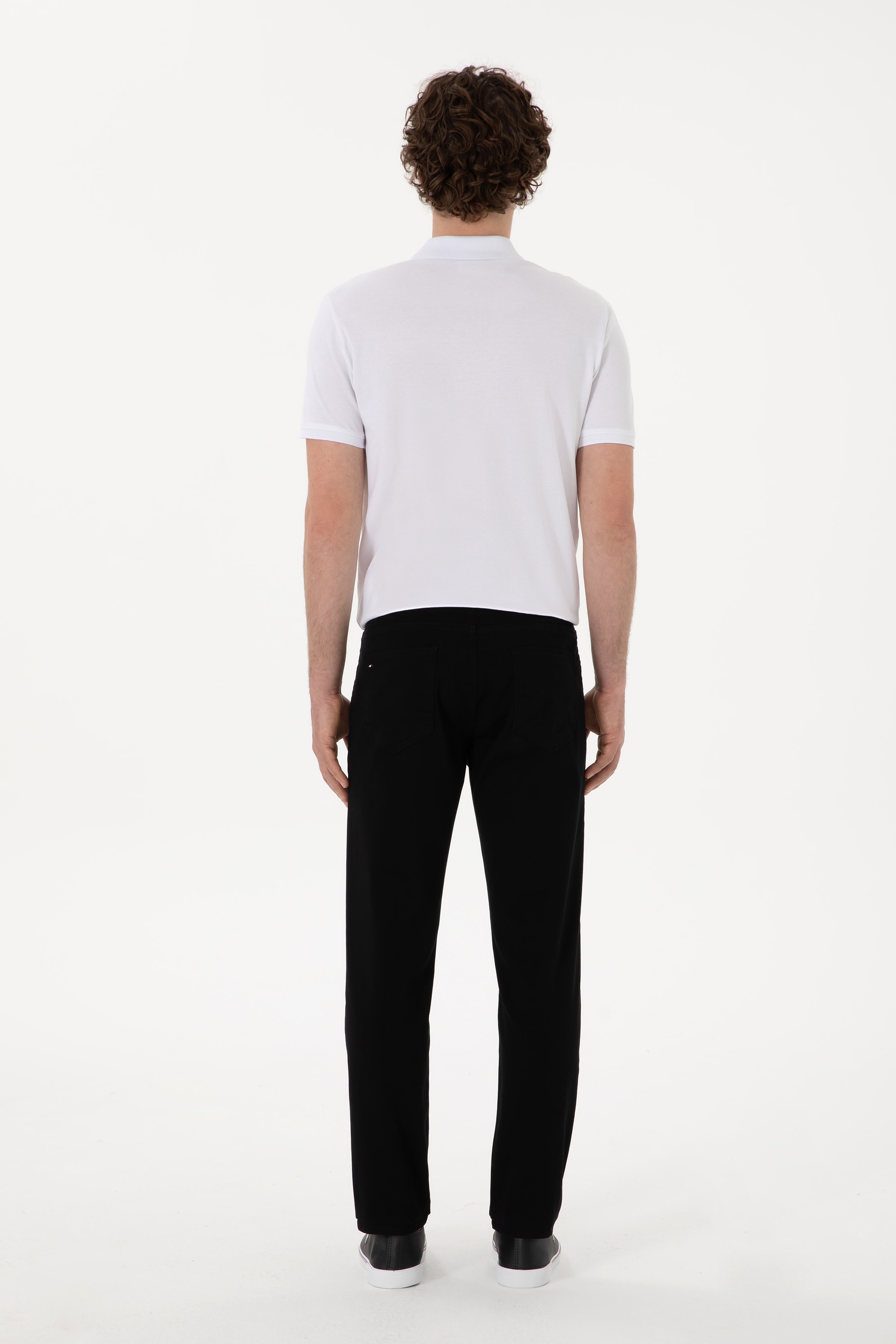 Erkek Siyah Slim Fit Kanvas Pantolon - Image 4