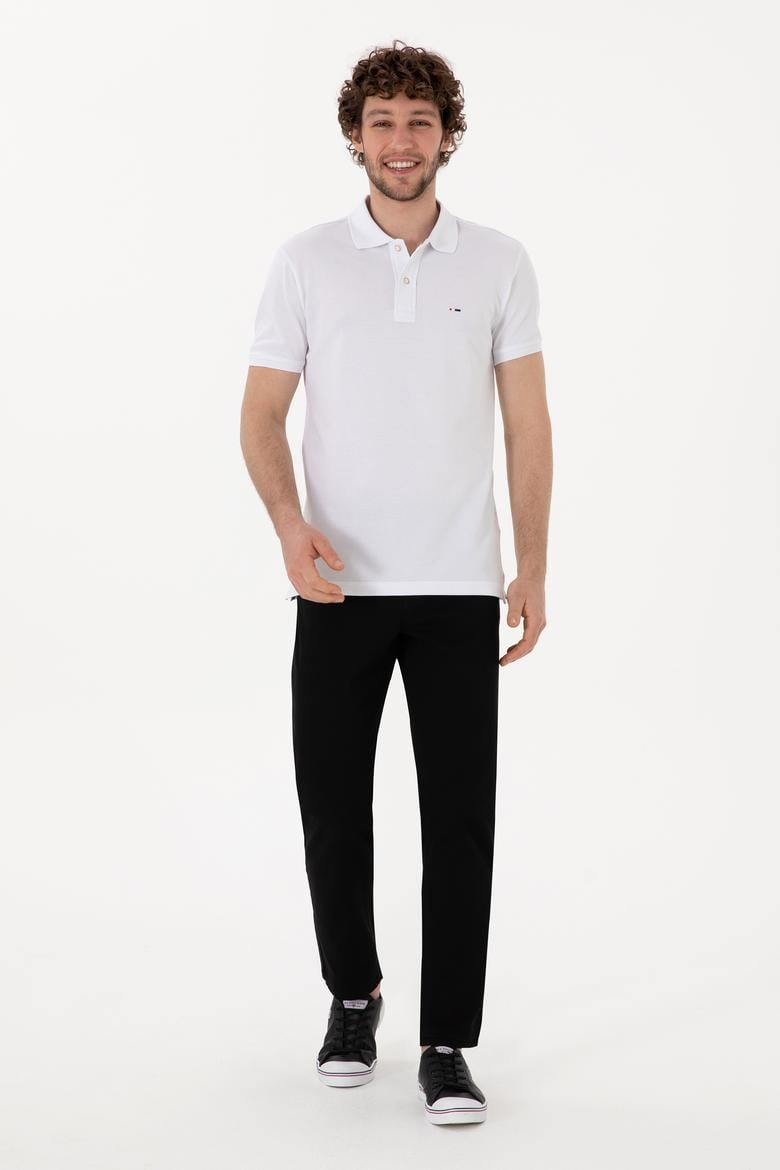 Erkek Siyah Slim Fit Kanvas Pantolon