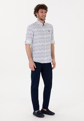 Erkek Lacivert Slim Fit Kanvas Pantolon - 50309142094