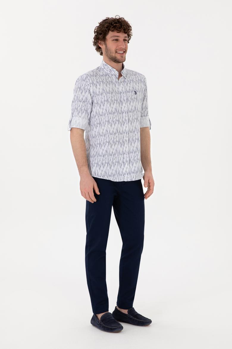 Erkek Lacivert Slim Fit Kanvas Pantolon - 50309142094