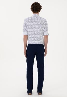 Erkek Lacivert Slim Fit Kanvas Pantolon - 50309142094