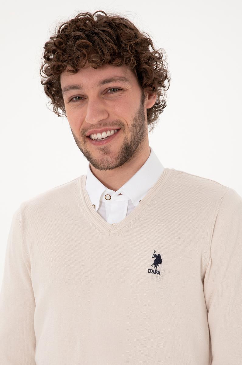 Erkek Krem Melanj Basic Kazak