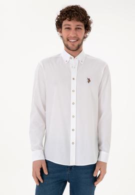 Erkek Beyaz Uzun Kollu Basic Gömlek - 50297913008