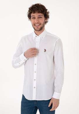 Erkek Beyaz Uzun Kollu Basic Gömlek - 50297913008
