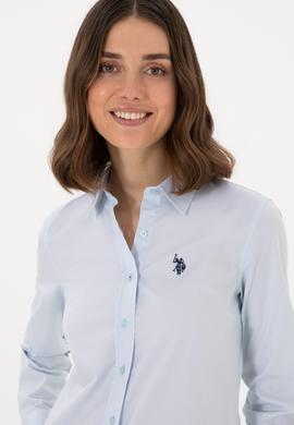 Kadın Açık Mavi Uzun Kollu Basic Gömlek - 50298113005