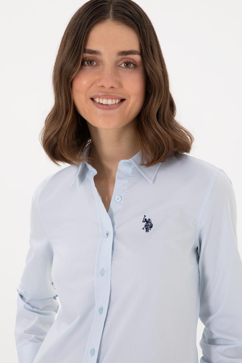 Kadın Açık Mavi Uzun Kollu Basic Gömlek - 50298113005