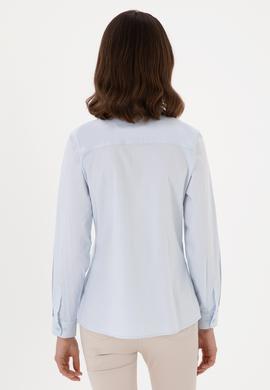 Kadın Açık Mavi Uzun Kollu Basic Gömlek - 50298113005