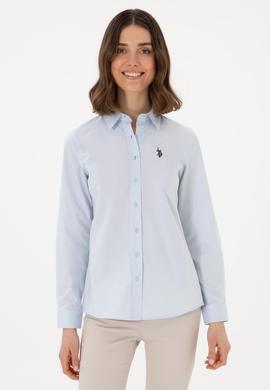 Kadın Açık Mavi Uzun Kollu Basic Gömlek - 50298113005