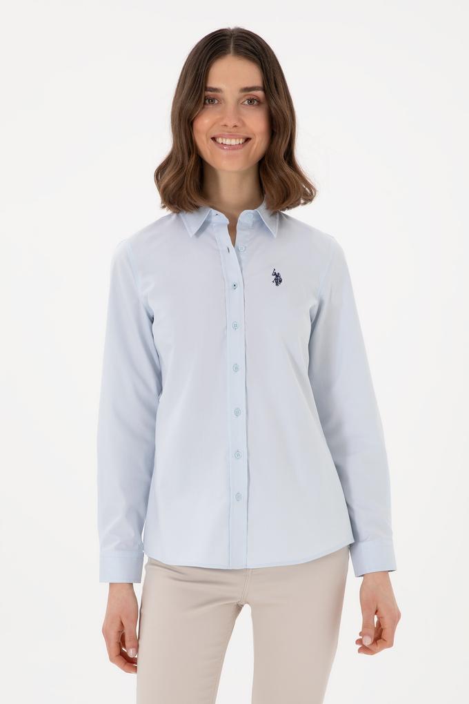 Kadın Açık Mavi Uzun Kollu Basic Gömlek