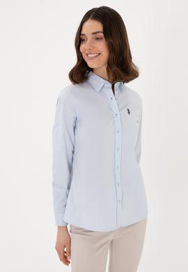 Kadın Açık Mavi Uzun Kollu Basic Gömlek - 50298113005
