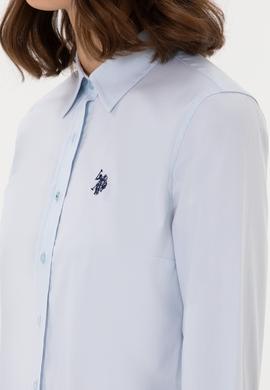 Kadın Açık Mavi Uzun Kollu Basic Gömlek - 50298113005