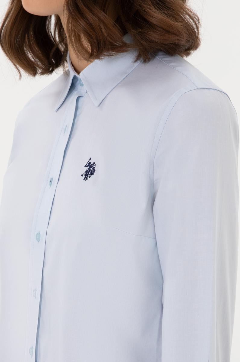 Kadın Açık Mavi Uzun Kollu Basic Gömlek