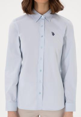 Kadın Açık Mavi Uzun Kollu Basic Gömlek - 50298113005