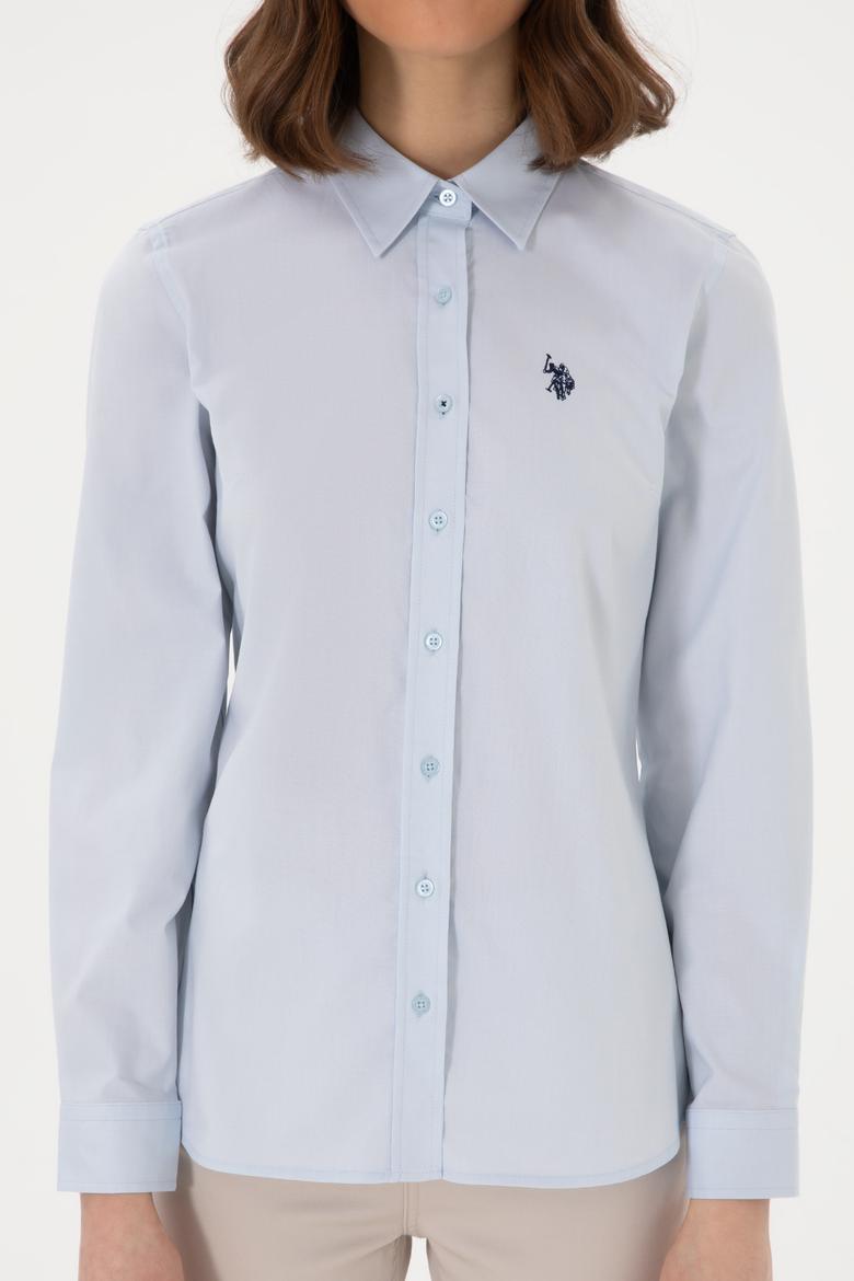 Kadın Açık Mavi Uzun Kollu Basic Gömlek - 50298113005