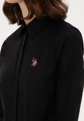 Kadın Siyah Uzun Kollu Basic Gömlek - 50298089028